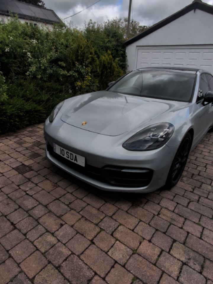 Porsche Panamera on a driveway